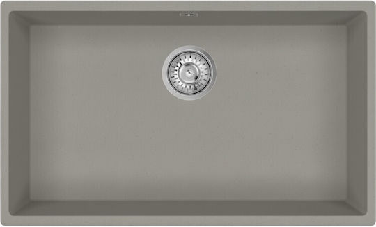 Helika Vera Undermount Kitchen Sink Made of Liquid Granite L72xW43cm Graphite