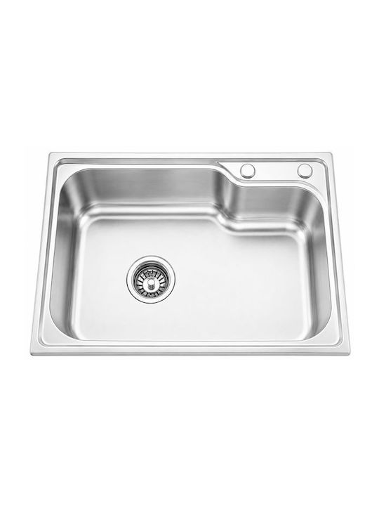 Gloria Ariana Ένθετος Νεροχύτης Inox Σατινέ Μ65xΠ44cm Ασημί