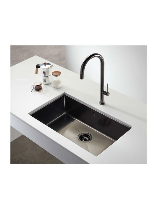 Fortinox Υποκαθήμενος Νεροχύτης Inox Brushed Μ75xΠ44cm Μαύρος