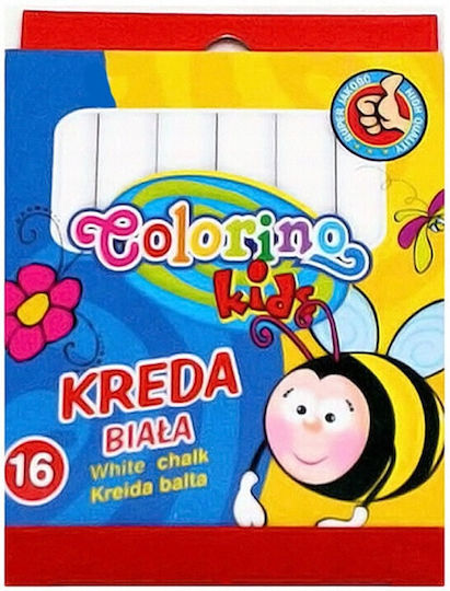 Colorino White Dustless Chalk 16 Pcs