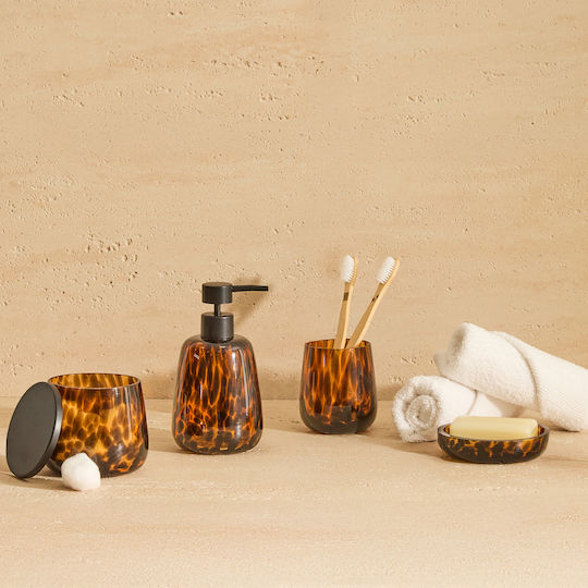 Atmosphera Dotty Glas Seifenschale Braun