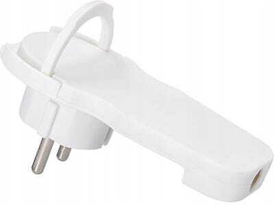 Flat Plug Handle White 7mm 2pz 16a 3500w Grounding