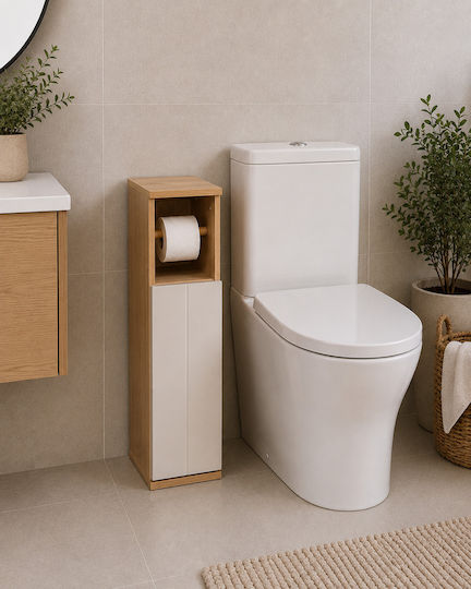 MRShome Държач За Хартия Дървен Бял 5206375097446