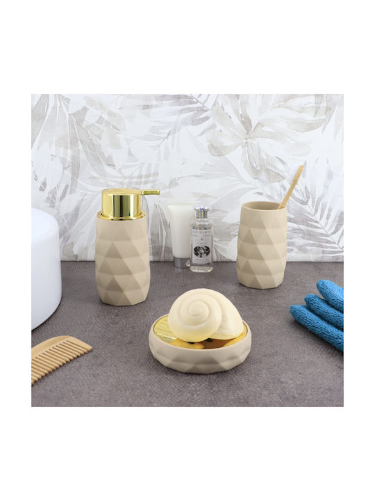 Countertop Plastic Beige Soap Dish