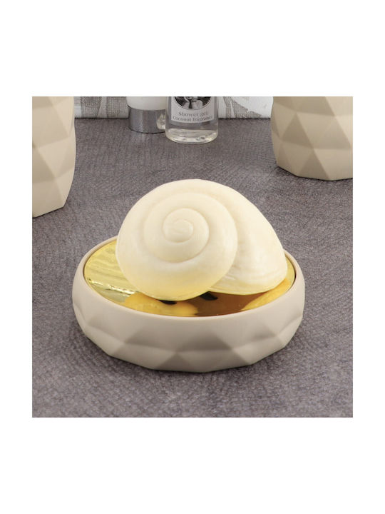 Countertop Plastic Beige Soap Dish