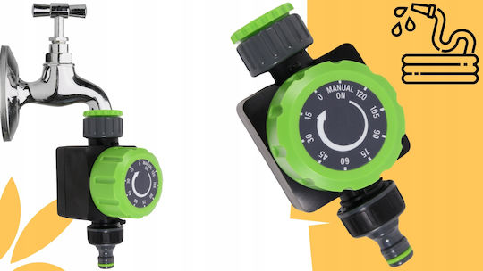 Water Flow Timer Mechanical Manual Irrigation Controller 1-3/4 120min