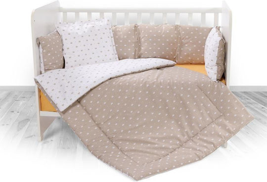 Lorelli Crib Set Crowns Latte Latte 7 Pieces