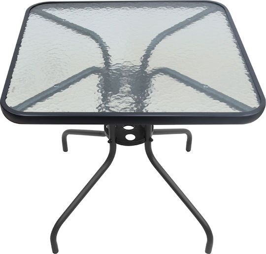 Masă Metalică Pentru Spații Exterioare Mici Moreno Neagră 70x70x71cm