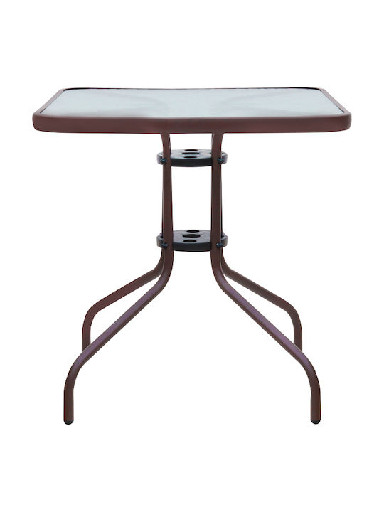 Metal Table for Small Outdoor Spaces Moreno Bronze 70x70x71cm