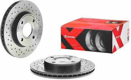 Brembo Xtra Δισκόπλακα Αυτοκινήτου Εμπρός Διάτρητη Ø258mm 09.7806.1x