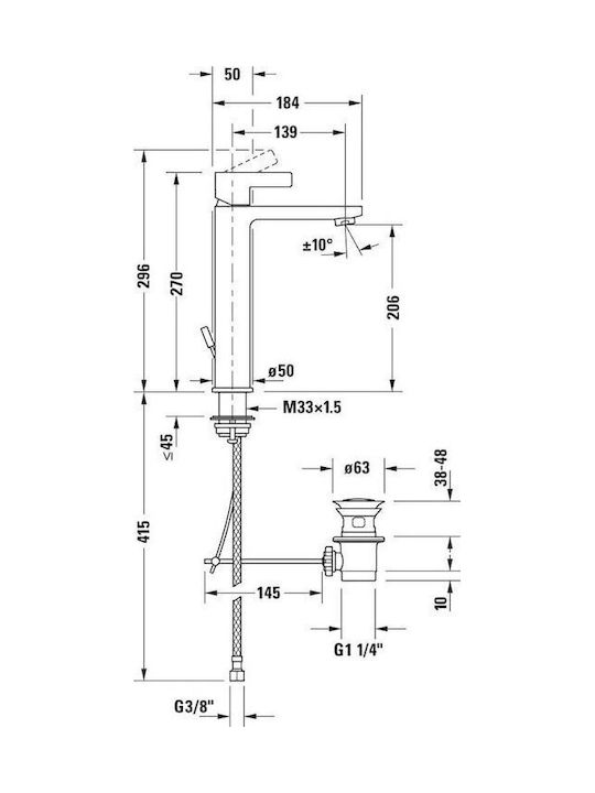 Duravit Mixing Sink Faucet Silver