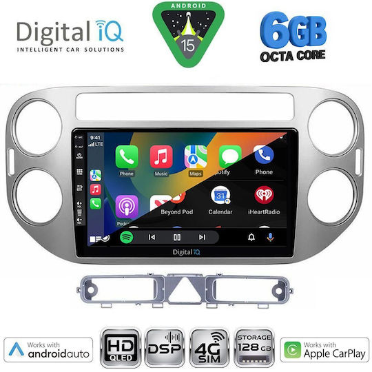 Digital IQ Bxf 17759gr_cpaa 9 Zoll Multimedia-Tablet VW Tiguan Modell 2004-2011 Grau