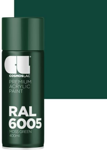 Cosmos Lac Spray Paint Premium Acrylic with Shiny Effect Green 6005 400ml