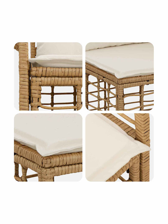 Four-Seater Outdoor Rattan Sofa with Cushions