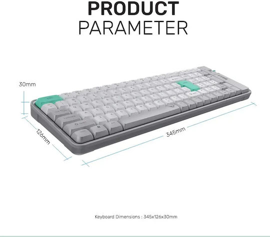 Alcatroz Tetriz Air 3 Wireless Bluetooth Keyboard English US Winter White