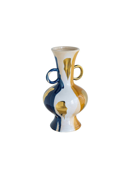 Artekko Ekko Decorative Ceramic Vase Multicolored 15x15x27 Cm