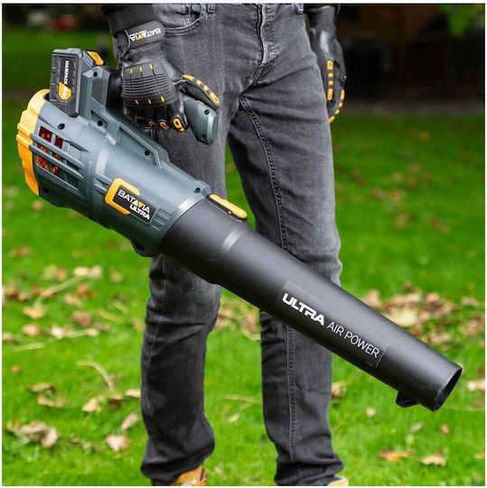 Batavia Handgeführter Batterie-Laubbläser 18V Solo mit Lautstärkeregelung & Maximaler Luftgeschwindigkeit 140 km/h