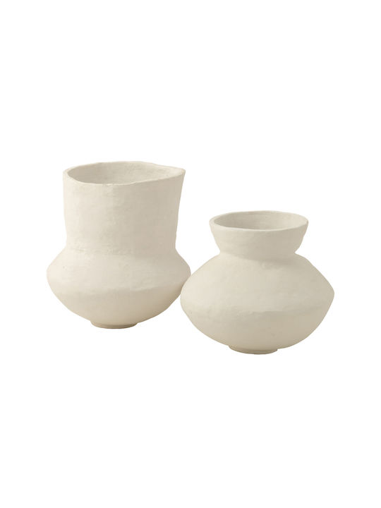 Jolipa Dekorative Papiervase Weiß 40x40xH45cm