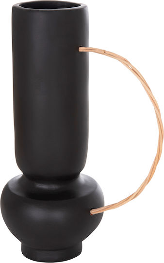 HomeMarkt Decorative Vase Ceramic Mibo Black Diameter 20.5xHeight 35cm
