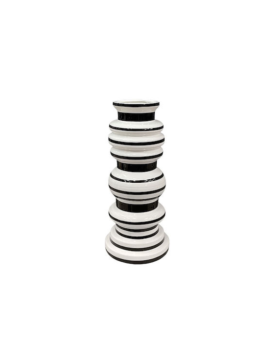 Marhome Decorative Vase Ceramic White Size 11.5x23.5cm