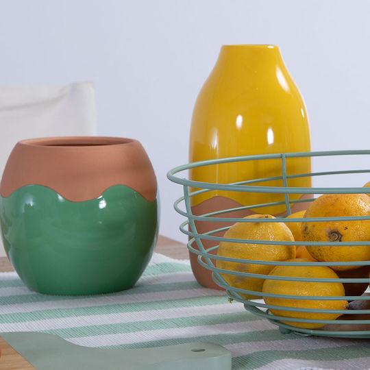 Nef-Nef Homeware Декоративна Керамична Ваза Domain Зелена 14x14xВ14см