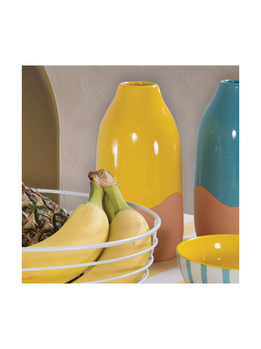 Nef-Nef Homeware Διακοσμητικό Βάζο Κεραμικό Menza Κίτρινο 11x11xΥ21.5cm