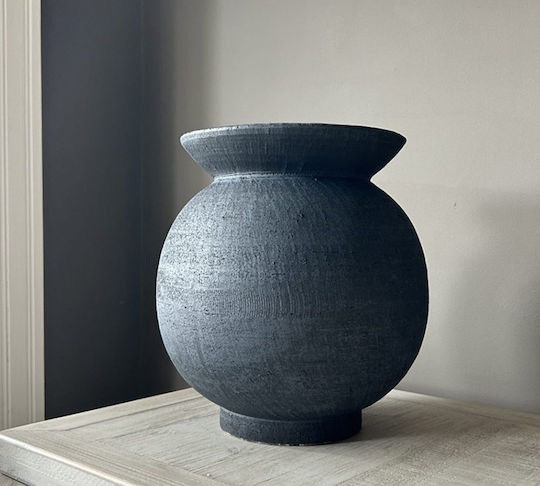 Zaros Ceramic Vase Black