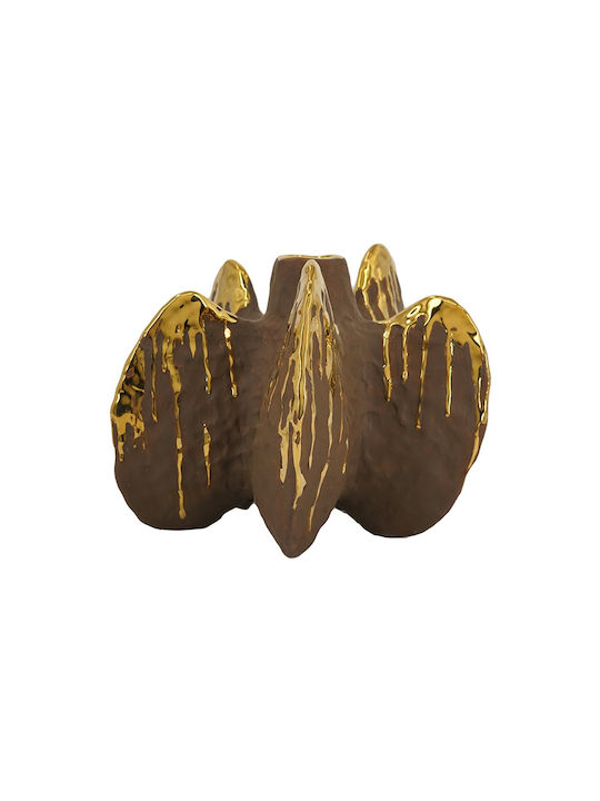 Artekko Candia Keramisches Vase Braun Gold 27x27x24 cm