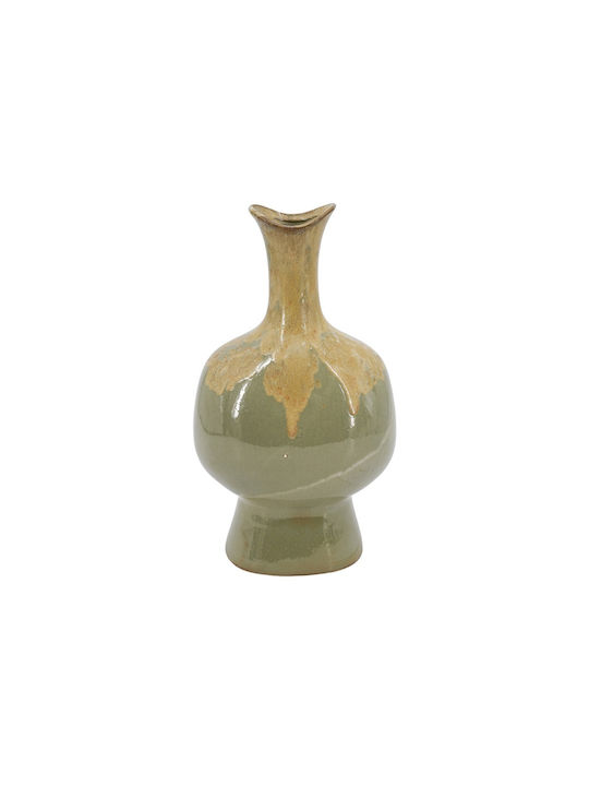Artekko Vază Decorativă Ceramică Glazurată Verde 14x11.5xÎ27.5cm