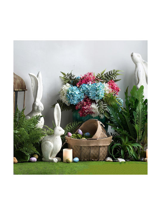 Artekko Rabbit Decorative Rabbit Magnesium White Patina 21x13x47 Cm 21cm X 13cm X 47cm