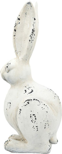 Artekko Заек Декоративен Заек Магнезий Бяла Патина 21x13x47 см 21см x 13см x 47см