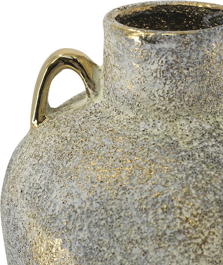 Artekko Διακοσμητικό Βάζο Κεραμικό Candia Γκρι 18x18xΥ28.5cm