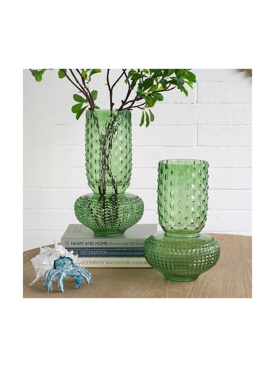 Artekko Vază Decorativă Din Sticlă Glassy Verde 21.3x21.3xÎ38.3cm