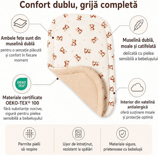 Kidizi Baby Nest Pillow Beige 40x60cm