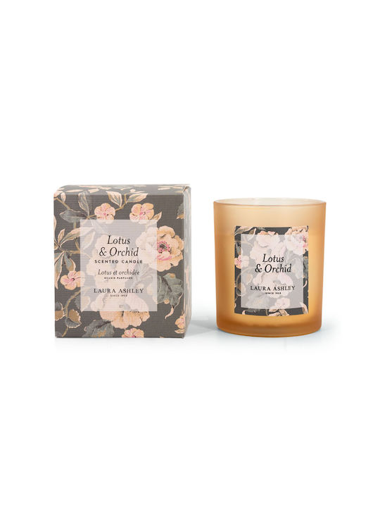 Laura Ashley Aromatisches Soja-Kerze im Gefäß mit Lotus & Orchidee Parfüm 200gr