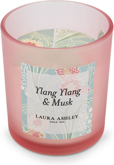 Laura Ashley Aromatic Soy Candle in Jar with Ylang Ylang & Musk Scent 200g