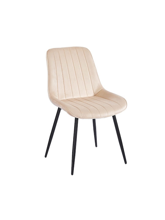 Bony Velvet Dining Chair Beige 51x58x87cm
