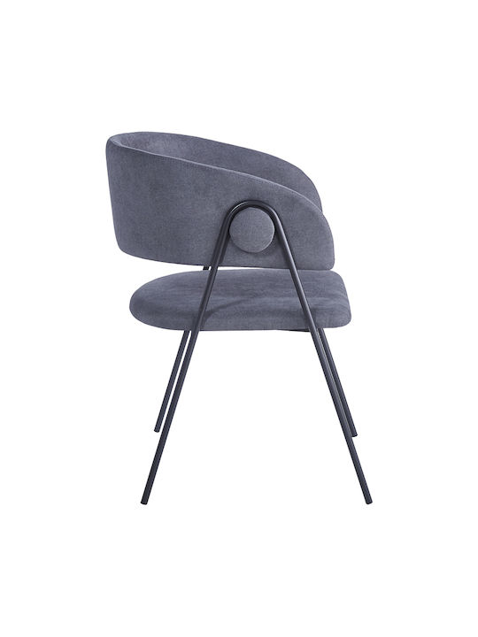 526898 Armchair Rachele I Pakoworld Dining Room Metallic Chair Anthracite 52x65x79cm