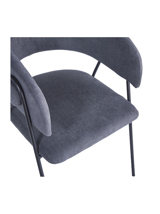 526898 Armchair Rachele I Pakoworld Dining Room Metallic Chair Anthracite 52x65x79cm