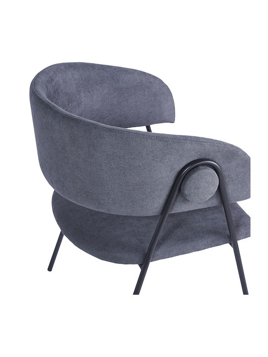 526898 Armchair Rachele I Pakoworld Dining Room Metallic Chair Anthracite 52x65x79cm