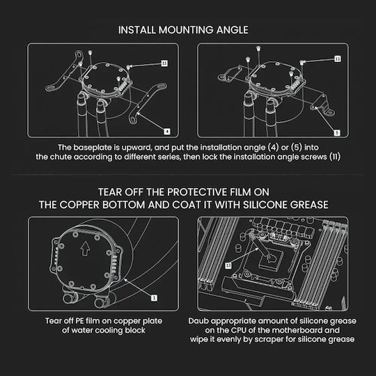 Armaggeddon A240 AIO CPU Liquid Cooling with 2 120mm Fans and ARGB Lighting