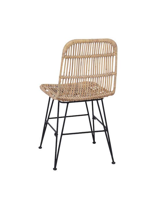 Metallic Dining Chairs Natural 2 Pieces 41x55x85 cm