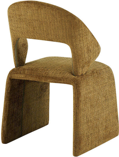 Poise Scaune de Dining cu Tapițerie Textilă Galbenă Set 2 Bucăți 61x55x88.5cm