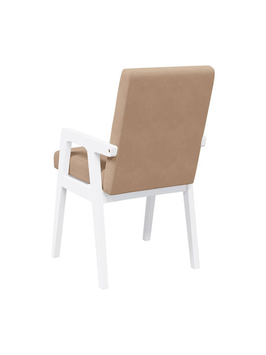 Wooden White Dining Chairs 2 Pieces 50x62.5x86.5cm