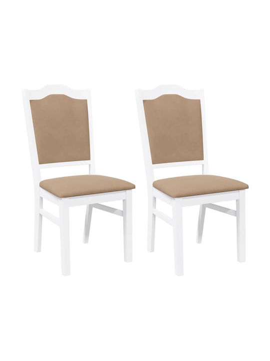 Wooden White Dining Chairs 2 Pieces 50.5x54.5x105.5cm