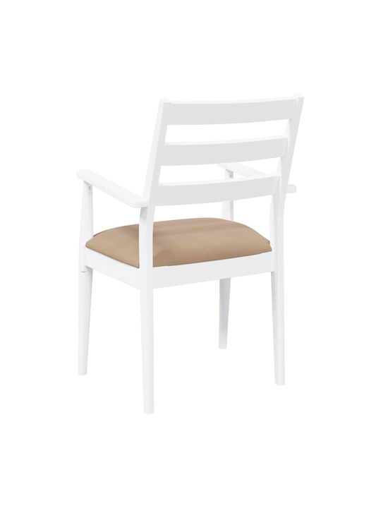 Столове За Трапезария Дървени Бели 2 Бройки 57x51.5x90см