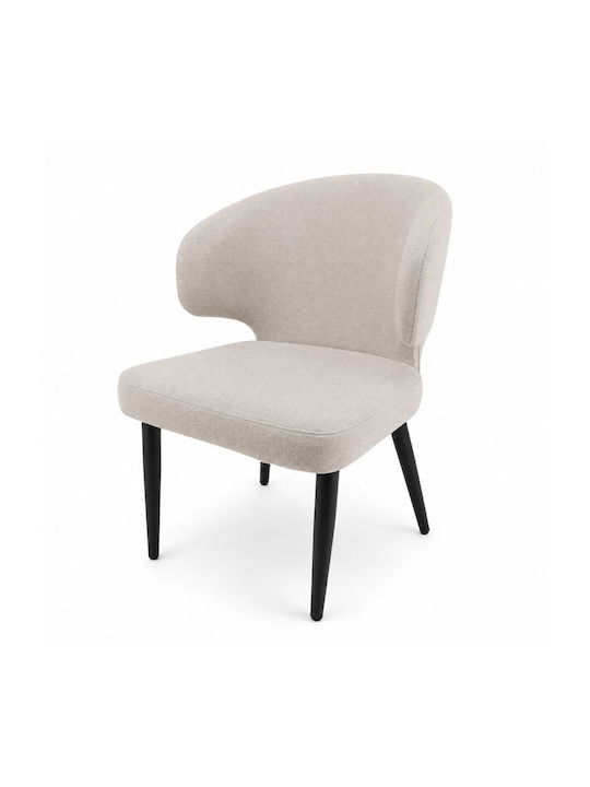Savino Dining Chair With White Fabric Upholstery 55x55x