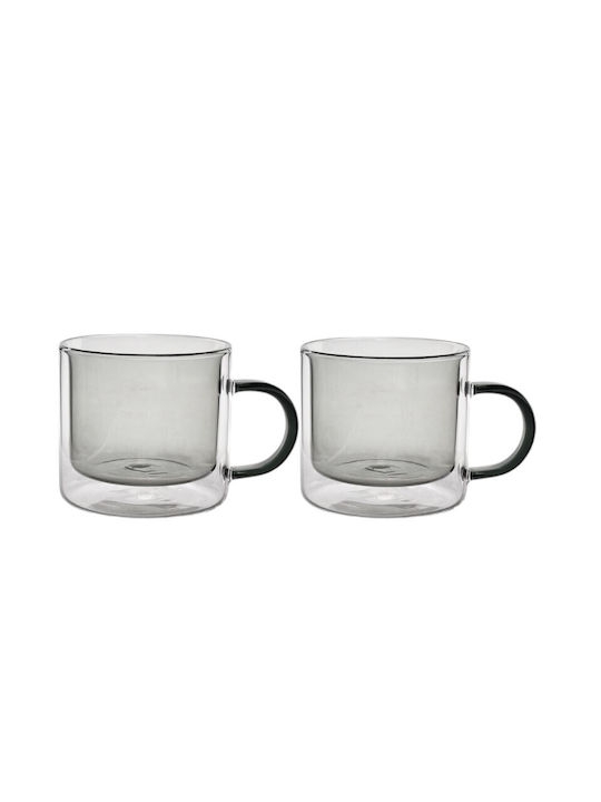 Set 2 Mugs Ona Liv 704118 Double Wall 27cl – Minimal Gray