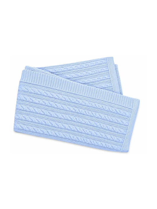 Hashtag Nursery Swaddling Blanket Knitted Light Blue 90x90cm