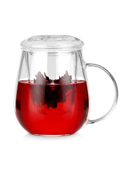 Orion Becher Glas mit Deckel Transparent 530ml